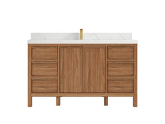 Elizabeth Teak Wood 60 in. W x 22 in. D Single Sink Bathroom Vanity - photo 9
