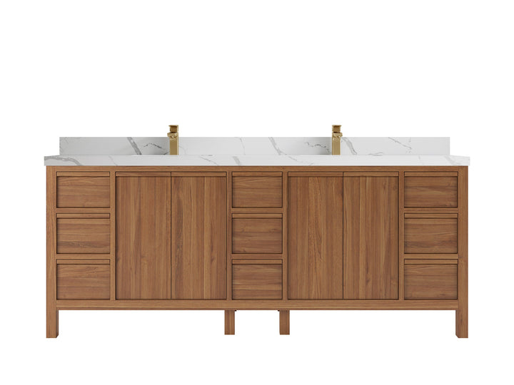 Elizabeth Teak Wood 84 in. W x 22 in. D Double Sink Bathroom Vanity - photo 9