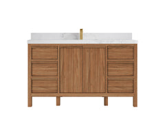 Elizabeth Teak Wood 60 in. W x 22 in. D Single Sink Bathroom Vanity - photo 10
