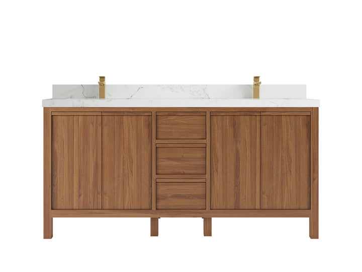 Elizabeth Teak Wood 72 in. W x 22 in. D Double Sink Bathroom Vanity - photo 10
