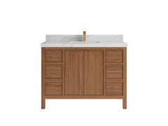 Elizabeth Teak Wood 48 in. W x 22 in. D Single Sink Bathroom Vanity - photo 12