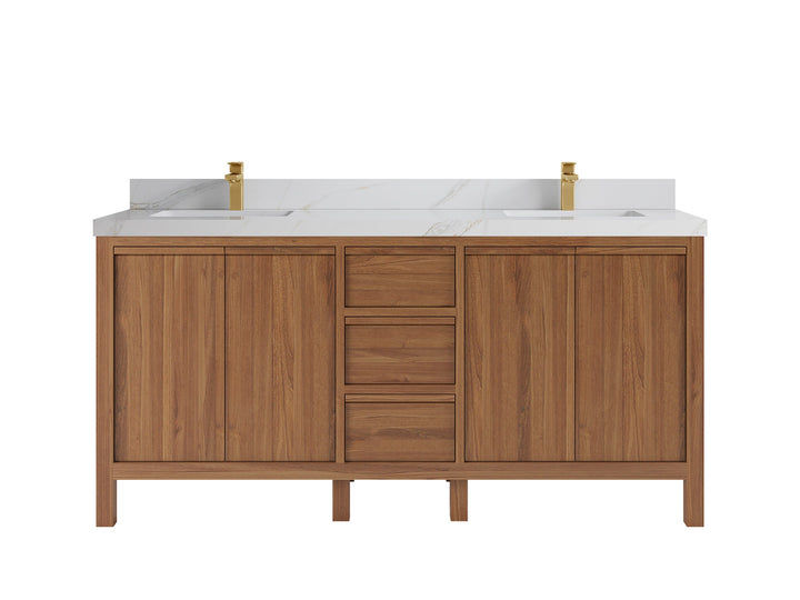 Elizabeth Teak Wood 72 in. W x 22 in. D Double Sink Bathroom Vanity - photo 12