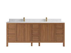 Elizabeth Teak Wood 84 in. W x 22 in. D Double Sink Bathroom Vanity - photo 16