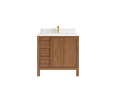 Elizabeth Teak Wood 36 in. W x 22 in. D Center Sink Bathroom Vanity - photo 17