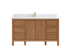 Elizabeth Teak Wood 60 in. W x 22 in. D Single Sink Bathroom Vanity - photo 18