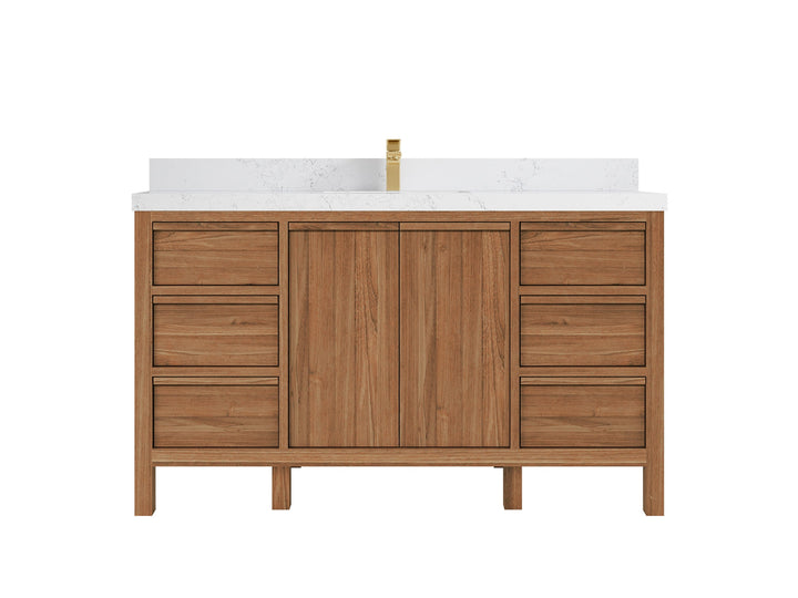 Elizabeth Teak Wood 60 in. W x 22 in. D Single Sink Bathroom Vanity - photo 18