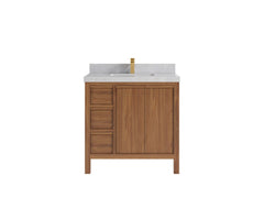 Elizabeth Teak Wood 36 in. W x 22 in. D Center Sink Bathroom Vanity - photo 18