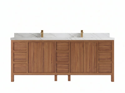 Elizabeth Teak Wood 84 in. W x 22 in. D Double Sink Bathroom Vanity