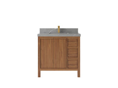 Elizabeth Teak Wood 36 in. W x 22 in. D Center Sink Bathroom Vanity - photo 19