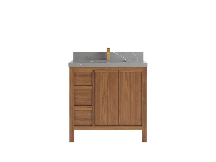 Elizabeth Teak Wood 36 in. W x 22 in. D Center Sink Bathroom Vanity - photo 19