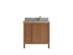 Elizabeth Teak Wood 36 in. W x 22 in. D Right Offset Sink Bathroom Vanity - photo 20