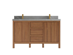 Elizabeth Teak Wood 60 in. W x 22 in. D Double Sink Bathroom Vanity - photo 20