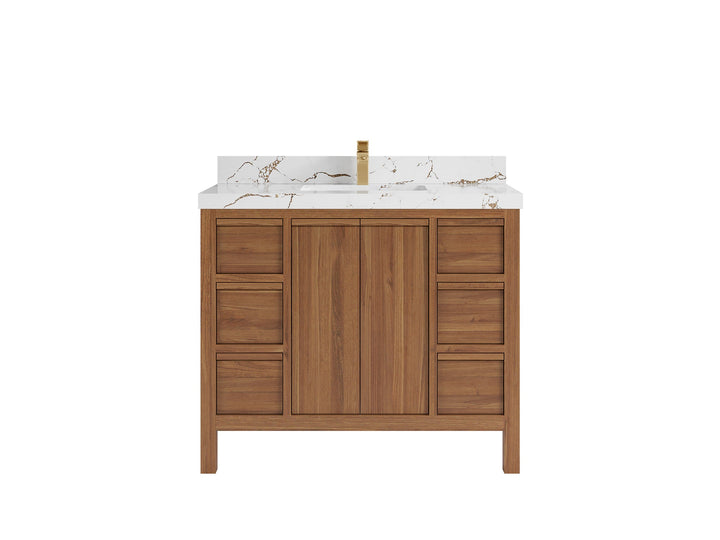 Elizabeth Teak Wood 42 in. W x 22 in. D Single Sink Bathroom Vanity - photo 21