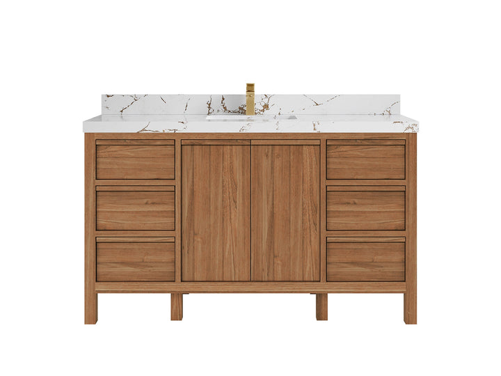Elizabeth Teak Wood 60 in. W x 22 in. D Single Sink Bathroom Vanity - photo 21