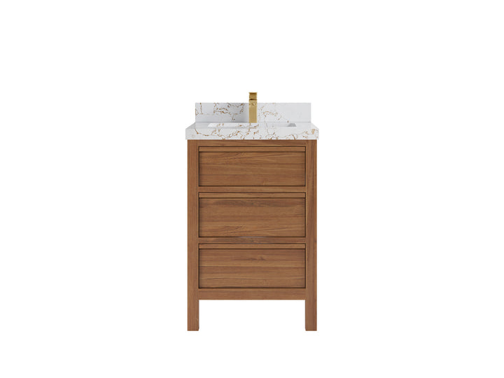 Elizabeth Teak Wood 24 in. W x 22 in. D Single Sink Bathroom Vanity - photo 22