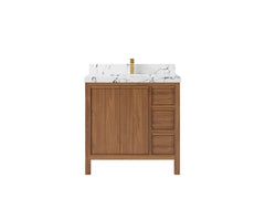 Elizabeth Teak Wood 36 in. W x 22 in. D Center Sink Bathroom Vanity - photo 22