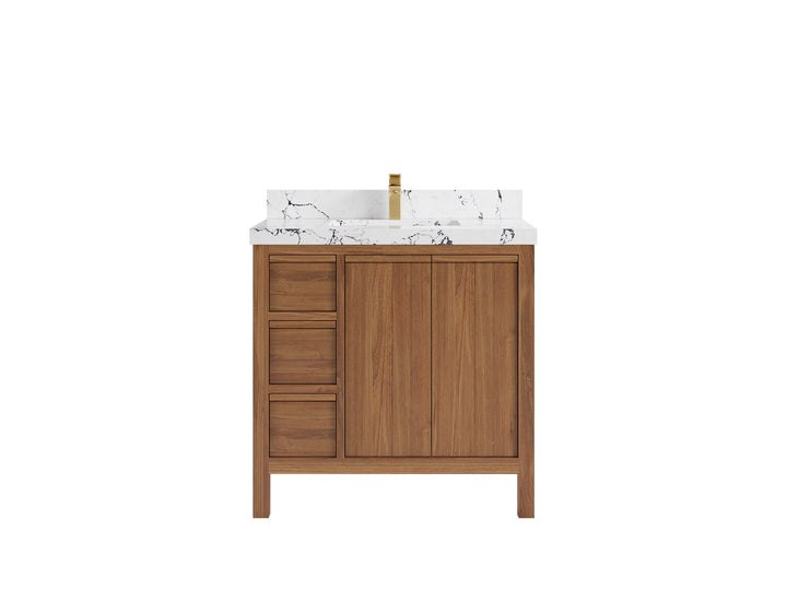 Elizabeth Teak Wood 36 in. W x 22 in. D Center Sink Bathroom Vanity - photo 22