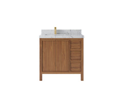 Elizabeth Teak Wood 36 in. W x 22 in. D Left Offset Sink Bathroom Vanity - photo 25