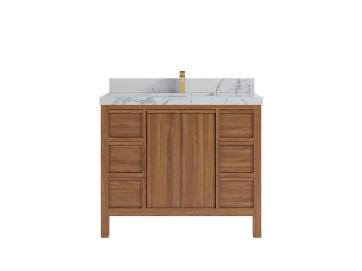 Elizabeth Teak Wood 42 in. W x 22 in. D Single Sink Bathroom Vanity - photo 24