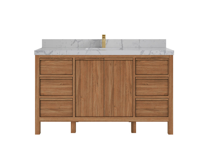 Elizabeth Teak Wood 60 in. W x 22 in. D Single Sink Bathroom Vanity - photo 24