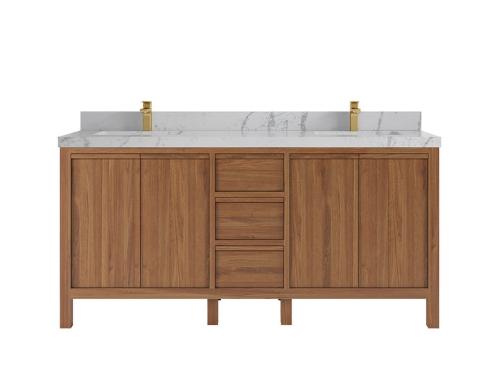 Elizabeth Teak Wood 72 in. W x 22 in. D Double Sink Bathroom Vanity - photo 24