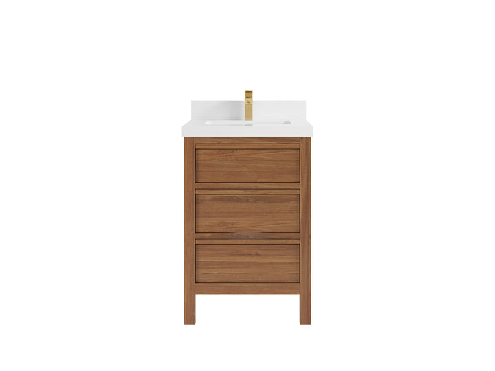Elizabeth Teak Wood 24 in. W x 22 in. D Single Sink Bathroom Vanity - photo 25