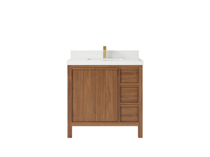 Elizabeth Teak Wood 36 in. W x 22 in. D Center Sink Bathroom Vanity - photo 24
