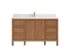 Elizabeth Teak Wood 60 in. W x 22 in. D Single Sink Bathroom Vanity - photo 25