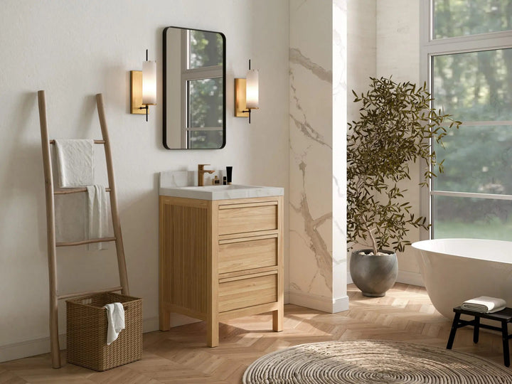 Elizabeth Teak Wood 24 in. W x 22 in. D Single Sink Bathroom Vanity - photo 2
