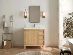 Elizabeth Teak Wood 36 in. W x 22 in. D Center Sink Bathroom Vanity - photo 4