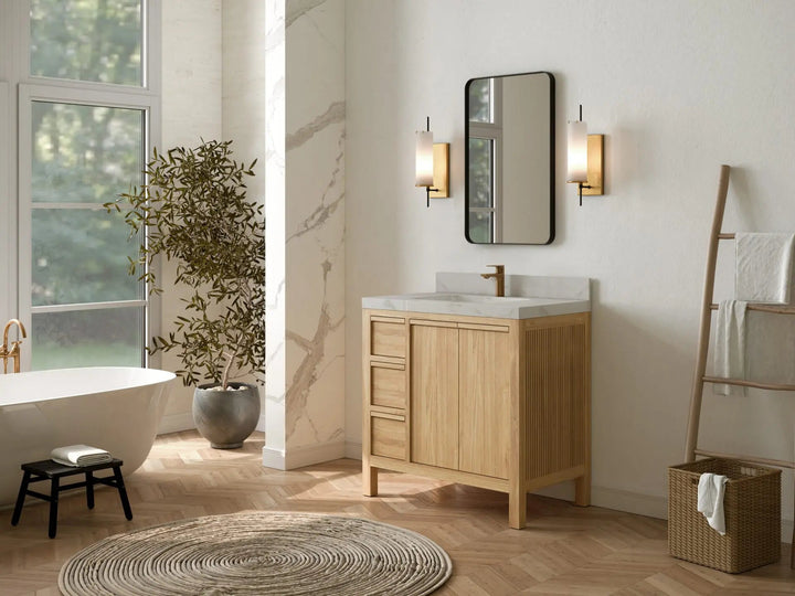 Elizabeth Teak Wood 36" W x 22" D Center Sink Vanity for Timeless Bathrooms - photo 2