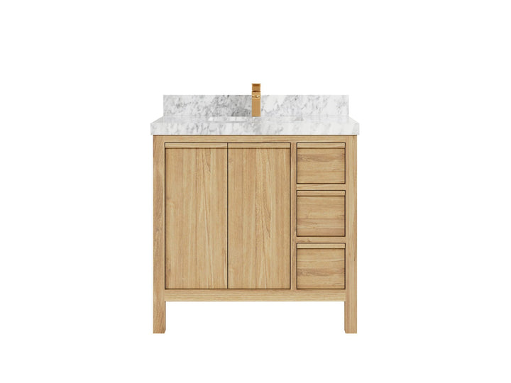 Elizabeth Teak Wood 36 in. W x 22 in. D Center Sink Bathroom Vanity - photo 12