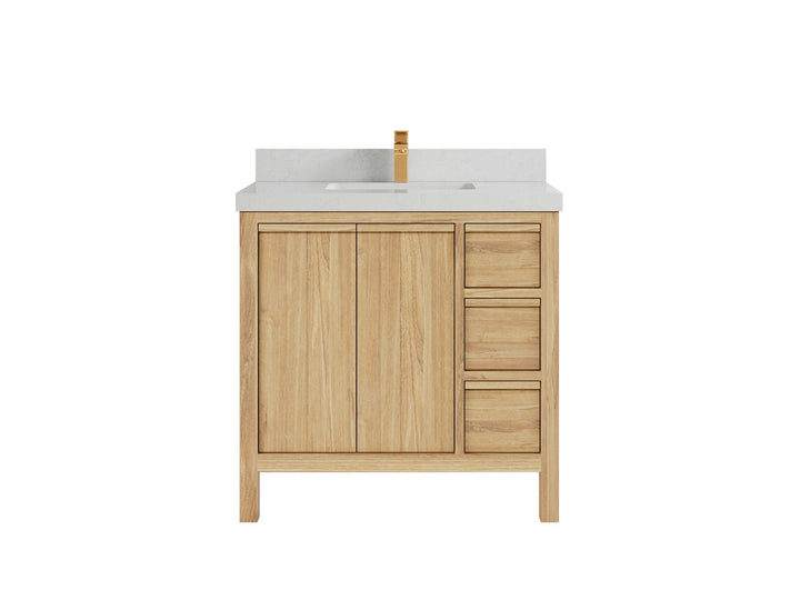 Elizabeth Teak Wood 36 in. W x 22 in. D Center Sink Bathroom Vanity - photo 13