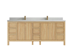 Elizabeth Teak Wood 84 in. W x 22 in. D Double Sink Bathroom Vanity - photo 14