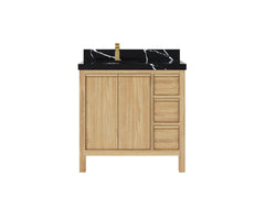 Elizabeth Teak Wood 36 in. W x 22 in. D Left Offset Sink Bathroom Vanity - photo 6