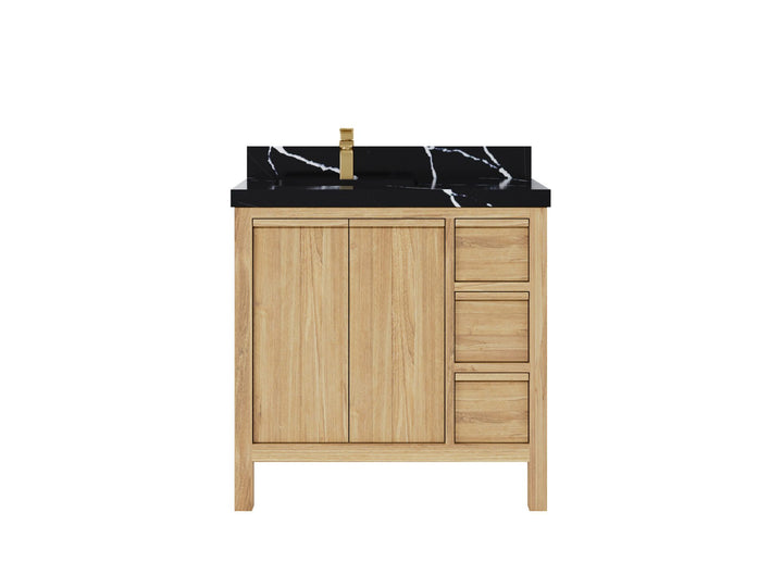 Elizabeth Teak Wood 36 in. W x 22 in. D Left Offset Sink Bathroom Vanity - photo 6