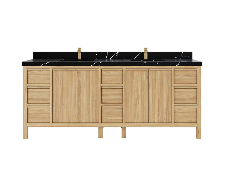 Elizabeth Teak Wood 84 in. W x 22 in. D Double Sink Bathroom Vanity - photo 7