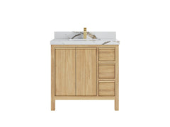 Elizabeth Teak Wood 36 in. W x 22 in. D Center Sink Bathroom Vanity - photo 7