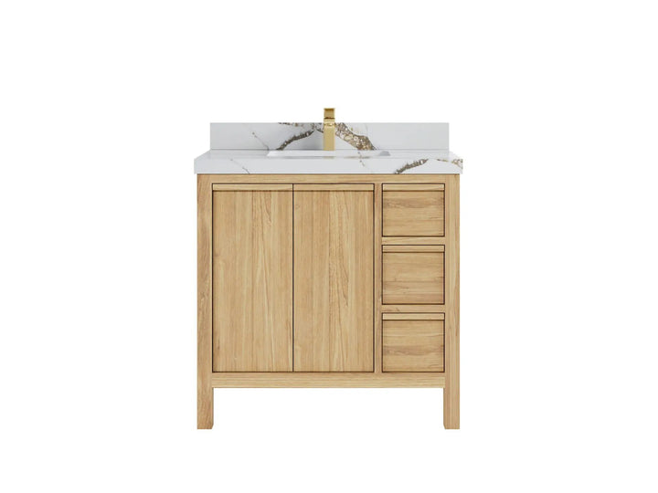 Elizabeth Teak Wood 36 in. W x 22 in. D Center Sink Bathroom Vanity - photo 7