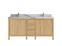 Elizabeth Teak Wood 72 in. W x 22 in. D Double Sink Bathroom Vanity - photo 8