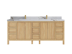 Elizabeth Teak Wood 84 in. W x 22 in. D Double Sink Bathroom Vanity - photo 8
