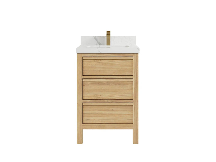 Elizabeth Teak Wood 24 in. W x 22 in. D Single Sink Bathroom Vanity - photo 1