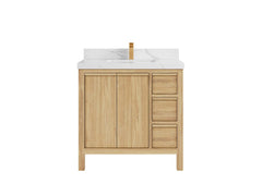 Elizabeth Teak Wood 36 in. W x 22 in. D Center Sink Bathroom Vanity - photo 8
