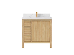Elizabeth Teak Wood 36" W x 22" D Center Sink Vanity for Timeless Bathrooms - photo 1