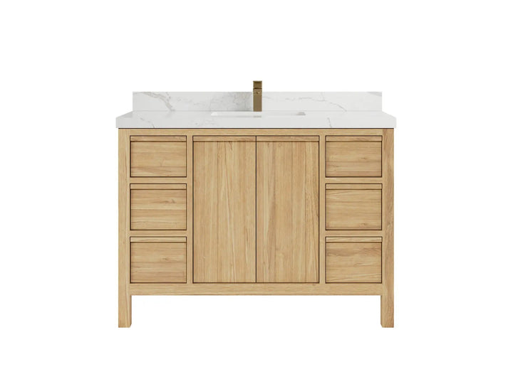 Elizabeth Teak Wood 48 in. W x 22 in. D Single Sink Bathroom Vanity - photo 1