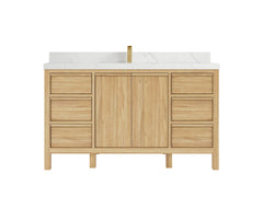 Elizabeth Teak Wood 60 in. W x 22 in. D Single Sink Bathroom Vanity - photo 1