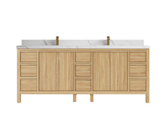Elizabeth Teak Wood 84 in. W x 22 in. D Double Sink Bathroom Vanity - photo 9