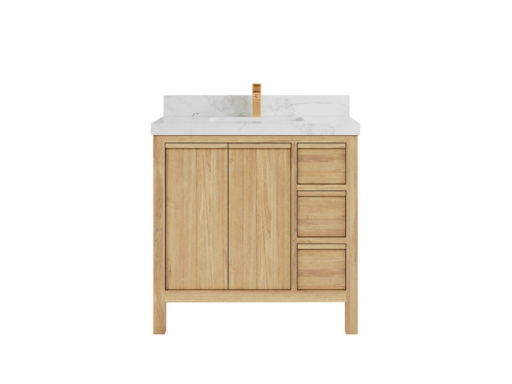 Elizabeth Teak Wood 36 in. W x 22 in. D Center Sink Bathroom Vanity - photo 9