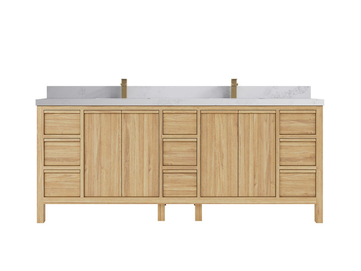 Elizabeth Teak Wood 84 in. W x 22 in. D Double Sink Bathroom Vanity - photo 10
