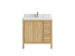 Elizabeth Teak Wood 36 in. W x 22 in. D Center Sink Bathroom Vanity - photo 11